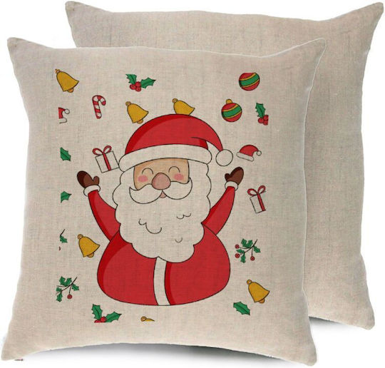 Tstudio Διακοσμητικό Μαξιλάρι Santa Claus Gifts — Λινό