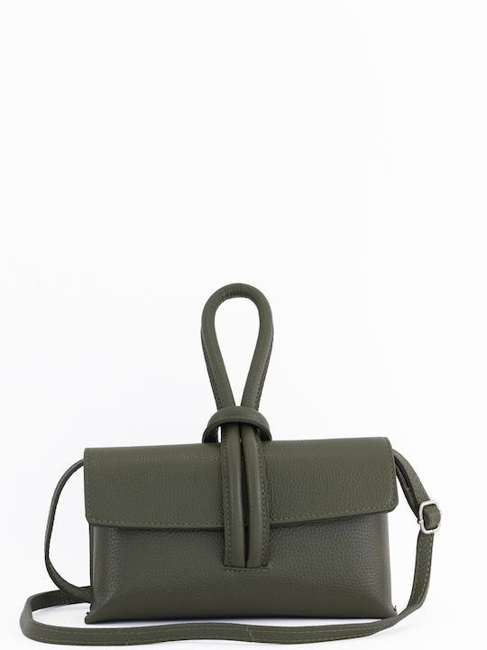 Leather Women's Flap Bag Olive