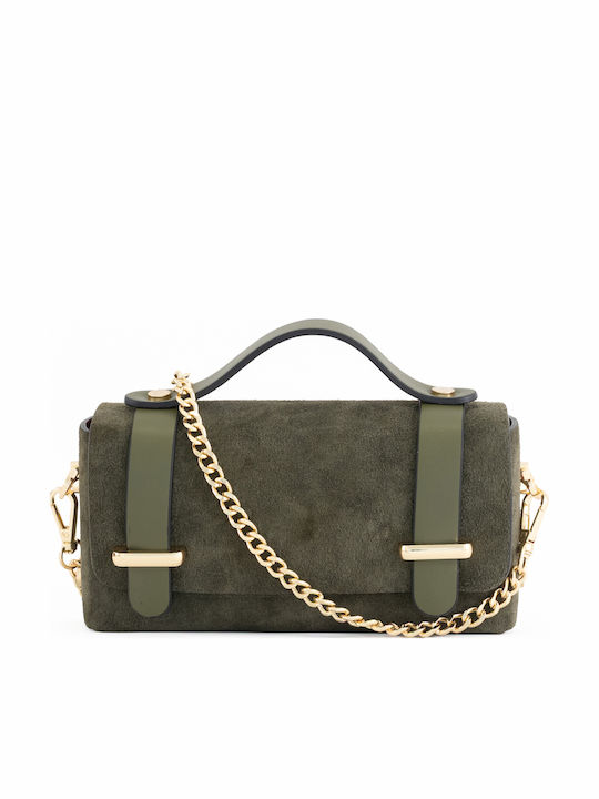 Leather Women's Flap Bag Olive