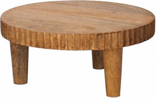 e-exoplismos Buffet-Präsentationsständer Riser Mangoholz mit Geprägtem Rand 23 cm