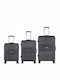 Semi Line Suitcases Hard Black Set 3pcs